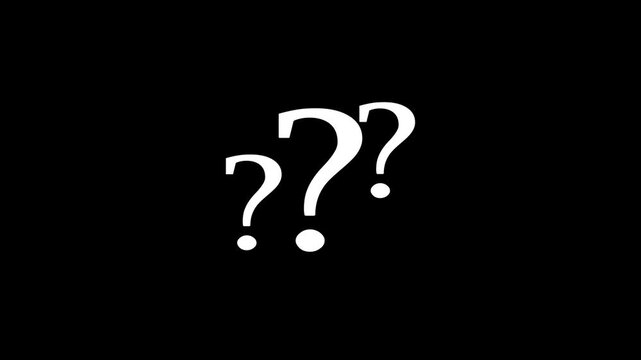 Couples question mark animation on black background, alpha channel