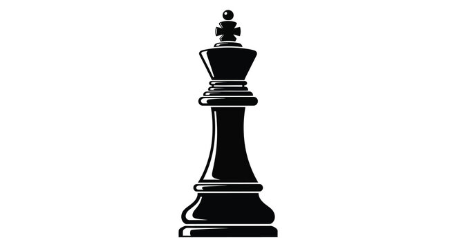 Black chess king silhouette on a white background a detailed and iconic game piece high quality professional modern elegant stylish clean