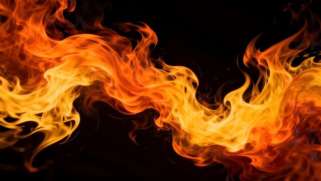 Abstract flames on black background