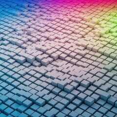 Fototapeta premium A clean, modern, seamless abstract background featuring numerous small white three dimensional cubes repeating infinitely across a flat surface design, pattern, illustration, modern