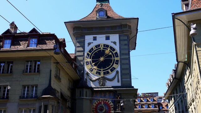 historic cityscape bern switzerland in spring 4k video
