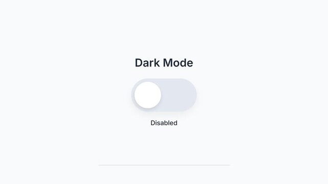 Dark Mode Toggle Animation: Enabling and Disabling the Interface Feature.