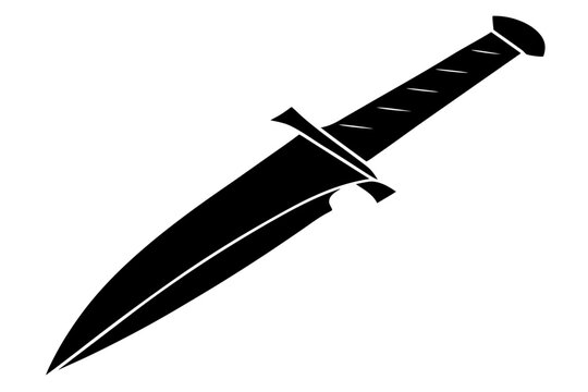 knife icon vector, Butcher knife silhouette vector, knife black symbol
