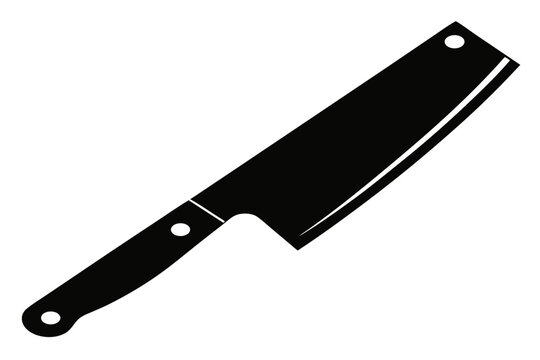 knife icon vector, Butcher knife silhouette vector, knife black symbol
