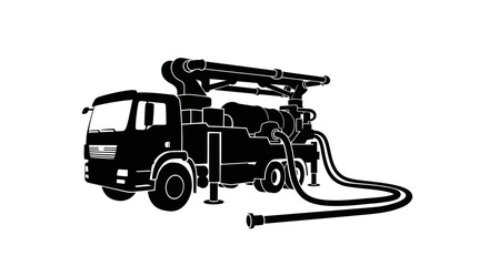 Concrete Pump Truck Illustration - Industrial Construction Vehicle © jono