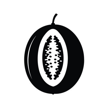 Honeydew melon seed silhouette vector illustration in flat minimalist design style, honeydew seed silhouette vector illustration