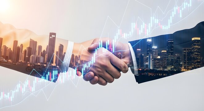 Businessman handshake after a great deal, Business partnership deal