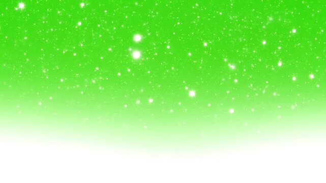 Green gradient background with white snowflakes