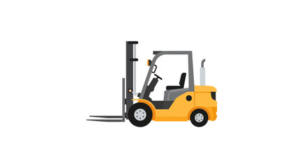 Yellow forklift truck isolated on white background, industrial vehicle illustration © Jadah