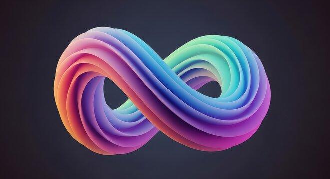 Dynamic flowing geometry emphasizing the concept of non-Euclidean surfaces. Complex spatial deformation and abstract topology, non-Euclidean, blue, bending