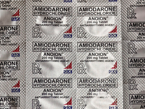 Amiodarone Hydrochloride Anoion 200 mg antiarrhythmic medicine used to treat irregular heart rhythm and arrhythmias