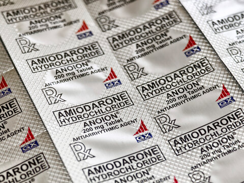 Amiodarone Hydrochloride Anoion 200 mg antiarrhythmic medicine used to treat irregular heart rhythm and arrhythmias