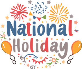 Obraz premium Fun national holiday typography logo icon vector