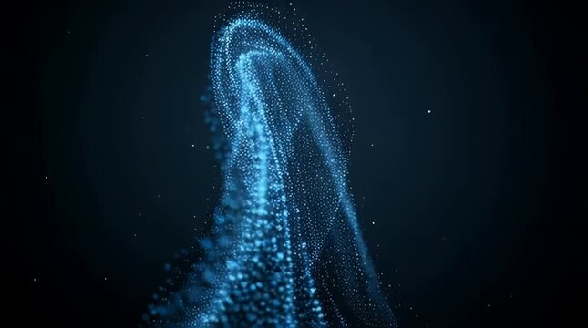 Mesmerizing digital light particles forming an abstract dynamic technology background