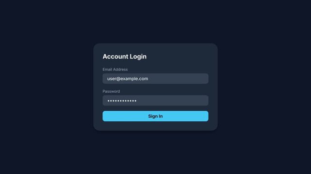 Account Login Interface with Username Password and Sign In Button.