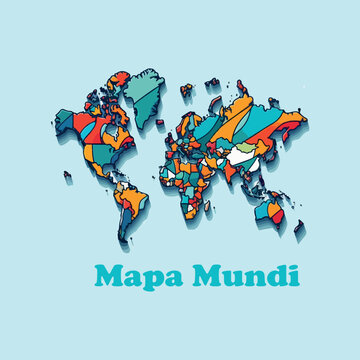 mapa mundi paises logo icon vector .