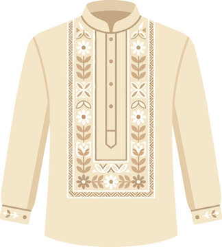 Traditional embroidered Filipino Barong Tagalog shirt representing Philippine heritage and culture.
