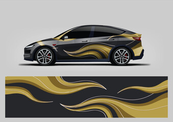 gold graphic vector. abstract background for car vinyl wrap © Lancar
