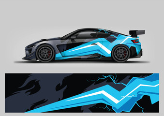 blue modern vector background for decal or wrap car design © Lancar