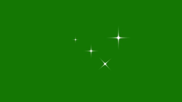 sparkling stars Shine animation, Sparkle Star light effect, star twinkling for festive holiday event, 4K animation video, vector doodle sparkle, stars Shine twinkling, green screen background 4k video