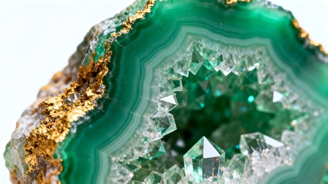 Green Agate Crystal with Quartz Points