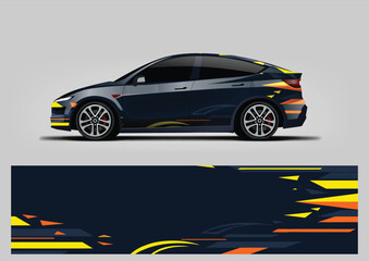 car livery graphic vector. abstract background design for vehicle vinyl wrap © Lancar