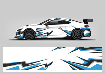 car livery graphic vector. blue abstract background design for vehicle vinyl wrap © Lancar
