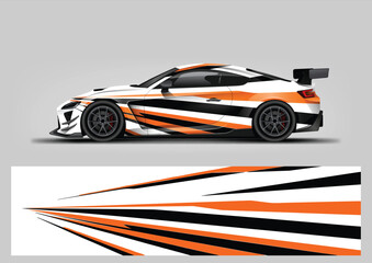Obraz premium Racing Car Livery, Abstract Wrap Design with Sharp Sport Graphics