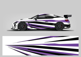 Obraz premium Racing Car Livery, Abstract Wrap Design with Sharp Sport Graphics