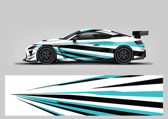 Racing Car Livery, Abstract Wrap Design with Sharp Sport Graphics © Lancar