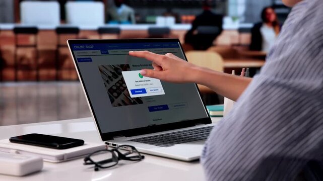 Person Shopping Online Using Computer