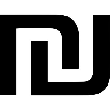 Israeli New Shekel (ILS) Currency Symbol - Official Financial Vector Icon