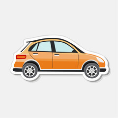 Obraz premium Orange Hatchback Car Illustration