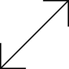 Obraz premium Multi direction arrow icon representing fullscreen expand move and navigation control for UI interface isolated on transparent background.