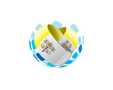 Emblem showcasing intertwined Vatican flags forming crest of cooperation and harmony