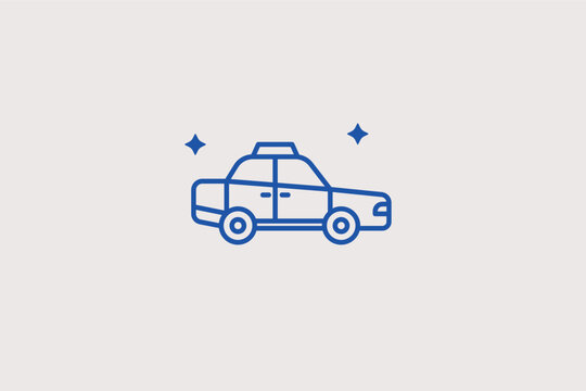 Taxi car line icon for urban transportation and passenger cab services. Clean vector illustration for taxi booking apps and public transport navigation guides.