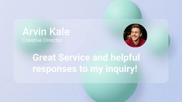 Glass Client Review Card Ui Graphic