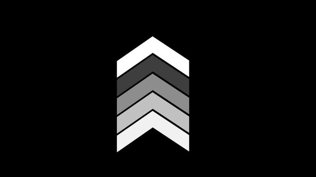 Direction concept, arrow icon, arrows indicates the direction of the overlay video layer.up direction arrow.