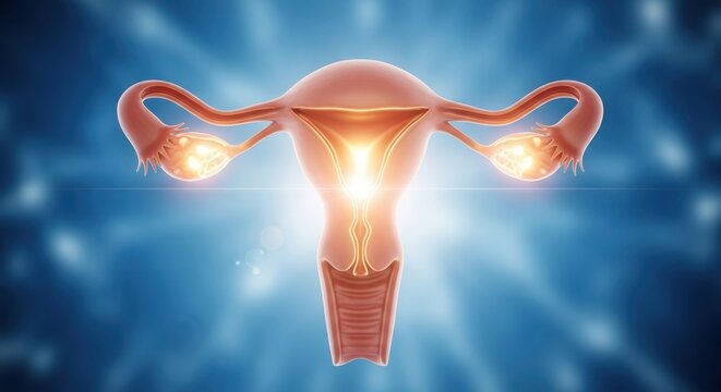 Illuminated female reproductive anatomy