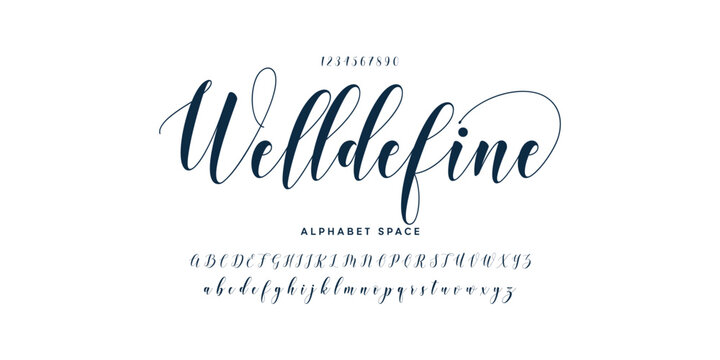 Hand drawn vector alphabet. Modern monoline signature script font. Elegant Signature Font. Best Alphabet Beautiful Calligraphy Signature Font