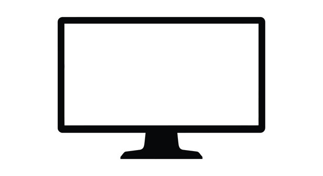 Television monitor icon flat vector illustration of a modern tv screen on white background high quality professional detailed elegant stylish clean