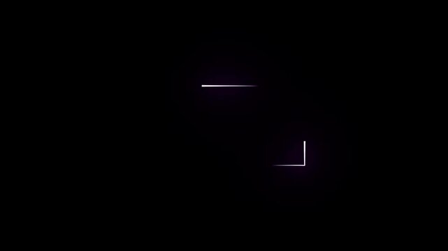 Abstract Glowing Neon L-Shaped Lines Animation on Black Background
