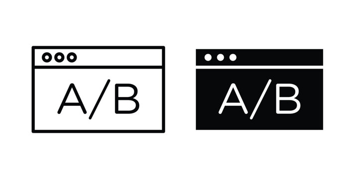 A B test icon symbol vector set. Design Illustrations