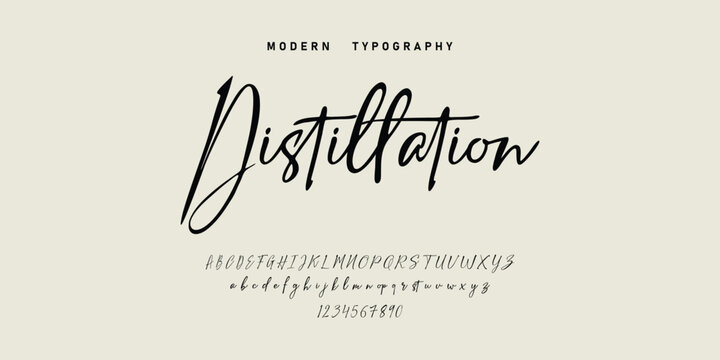signature Font Calligraphy Logotype Script Brush Font Type Font lettering handwritten. Minimal modern urban fonts for logo, brand etc. Typography typeface uppercase lowercase and number. vector