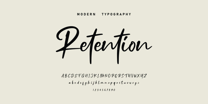 signature Font Calligraphy Logotype Script Brush Font Type Font lettering handwritten. Minimal modern urban fonts for logo, brand etc. Typography typeface uppercase lowercase and number. vector