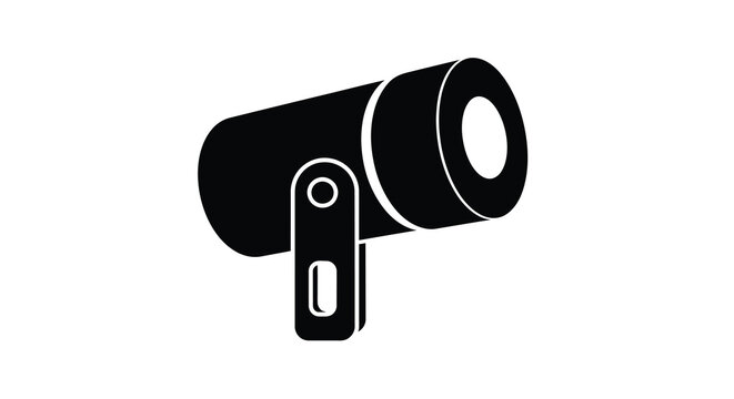 Security camera silhouette black and white isolated vector illustration of a surveillance device high quality professional detailed modern elegant stylish clean