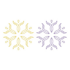 Fototapeta premium Luxury Ayurveda Spa Massage Mandala Set isolated on White