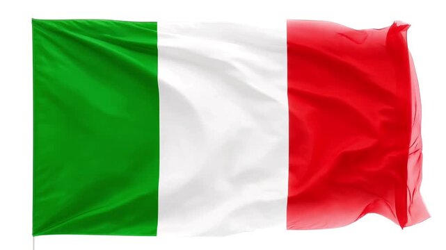 Italian flag waving with green white and red colors