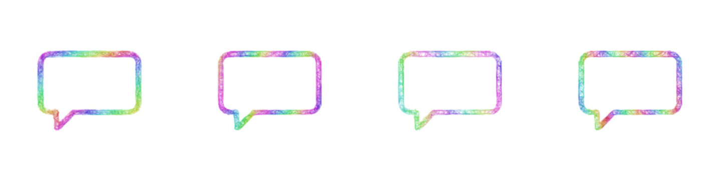 Rainbow sketch message icon design set