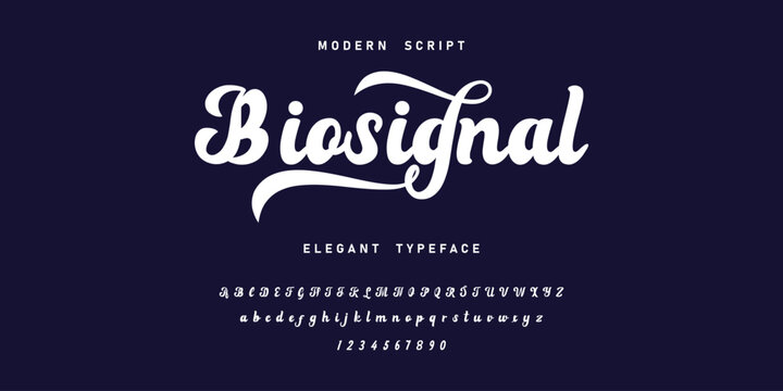 signature Font Calligraphy Logotype Script Brush Font Type Font lettering handwritten. Minimal modern urban fonts for logo, brand etc. Typography typeface uppercase lowercase and number. vector